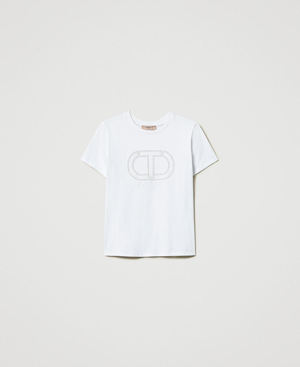 Twin Set T-shirt con ricamo logo Oval T Duty-free