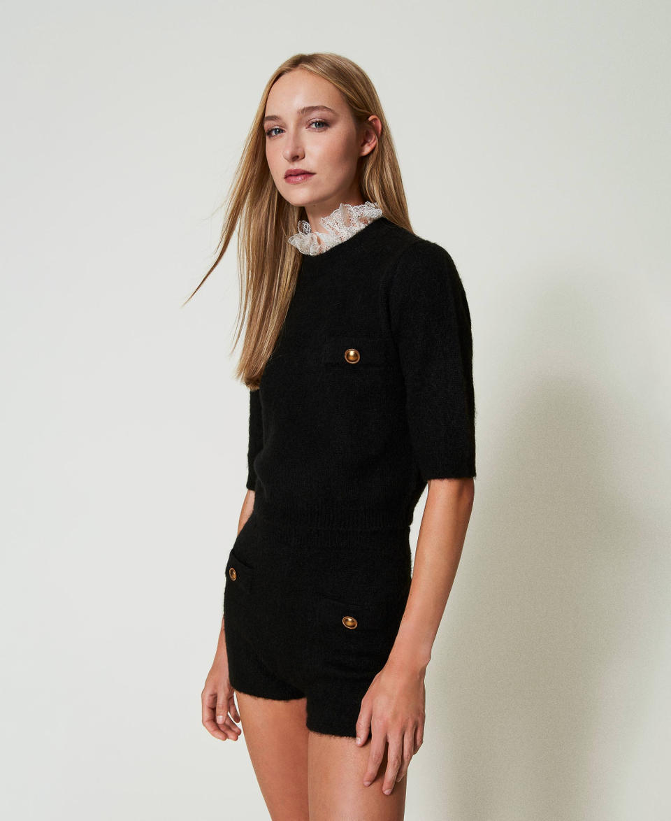 Twin Set Shorts 'Emily' in maglia misto mohair In Linea