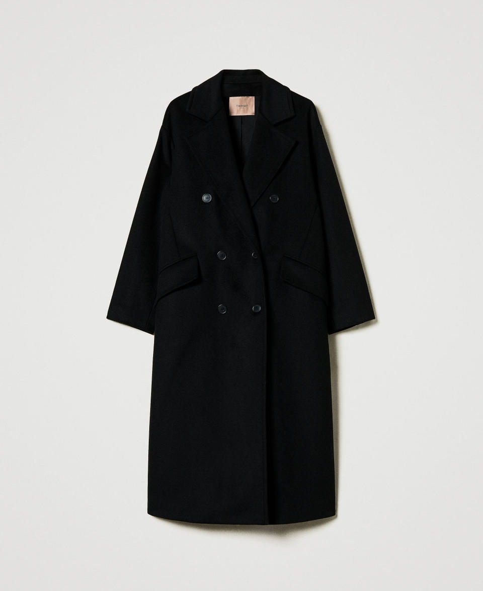 Twin Set Cappotto di linea morbida in misto lana Novità
