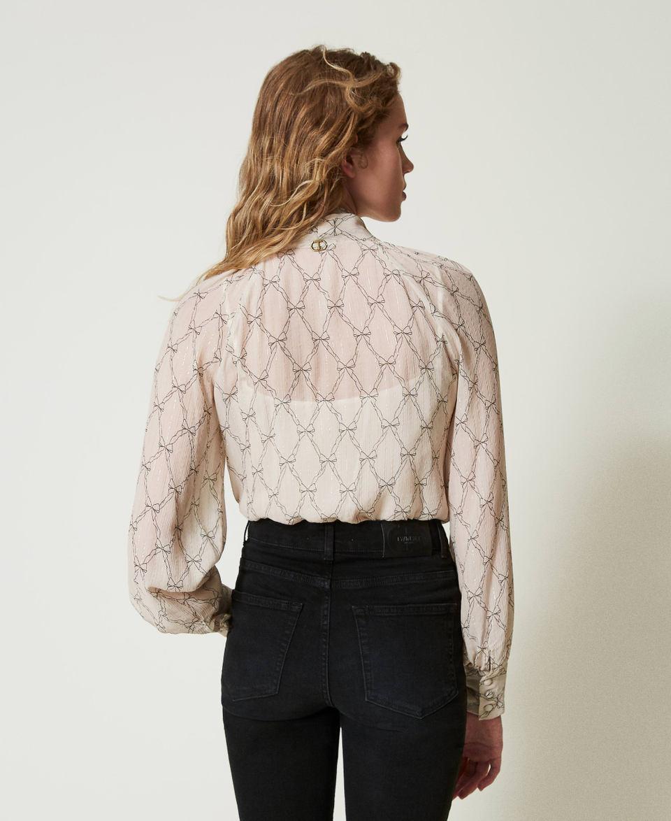 Twin Set Camicia in creponne con stampa fiocchi Offerte