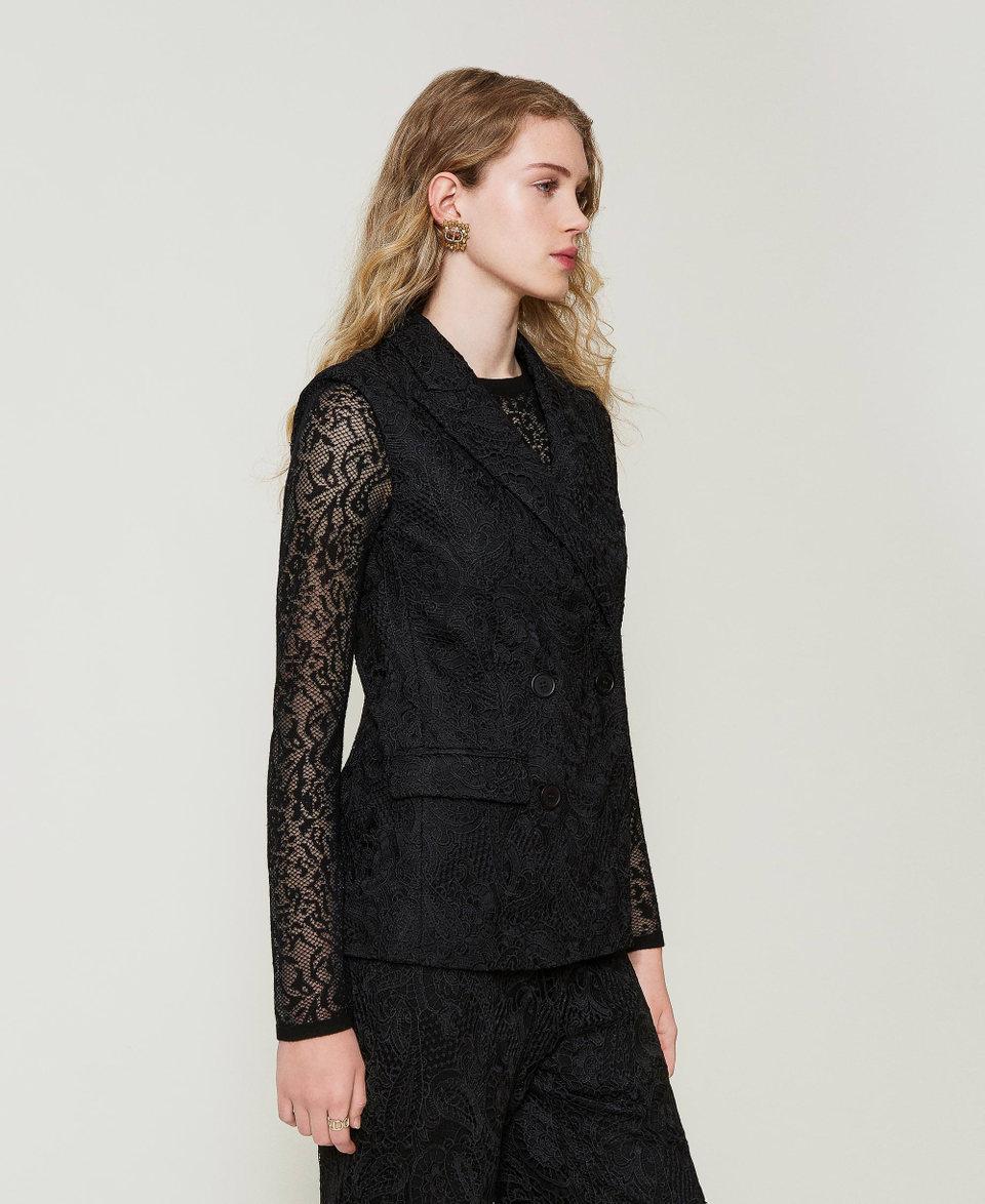 Twin Set Gilet doppiopetto in pizzo macramè Nuova