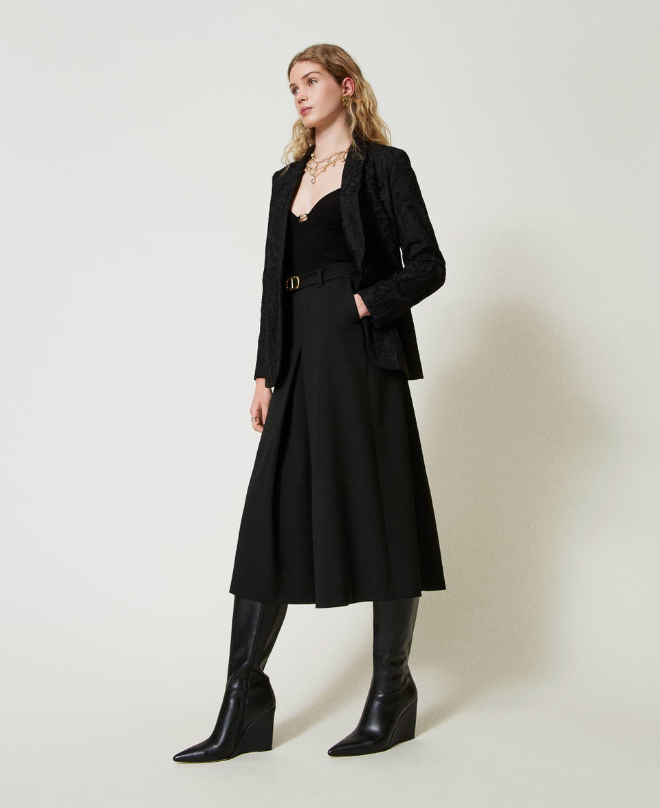 Twin Set Gonna pantalone in misto lana con cintura Shopping online