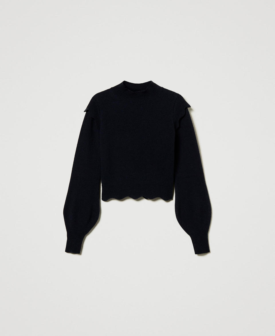 Twin Set Maglia in lana e cashmere con smerli Offerta esclusiva