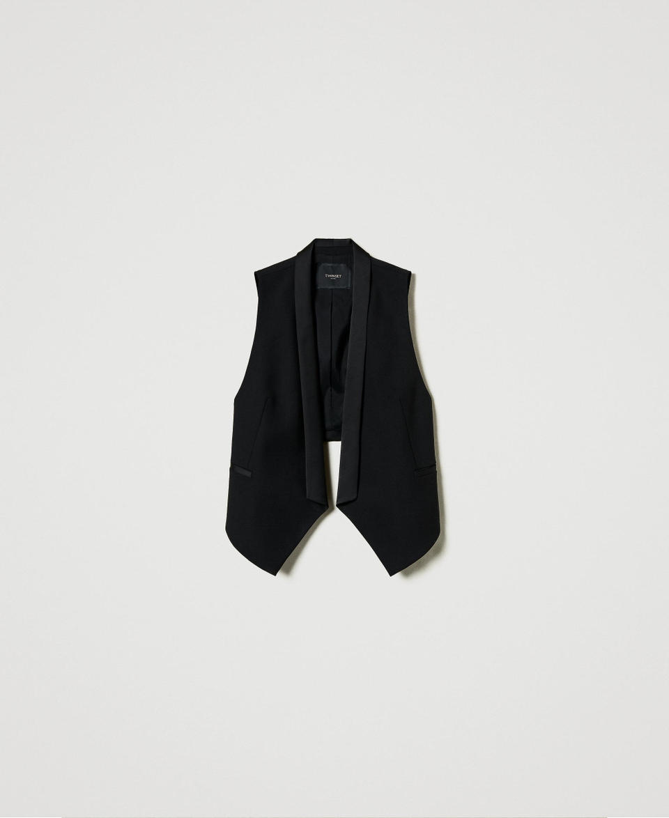 Twin Set Gilet in serge misto lana Online Outlet