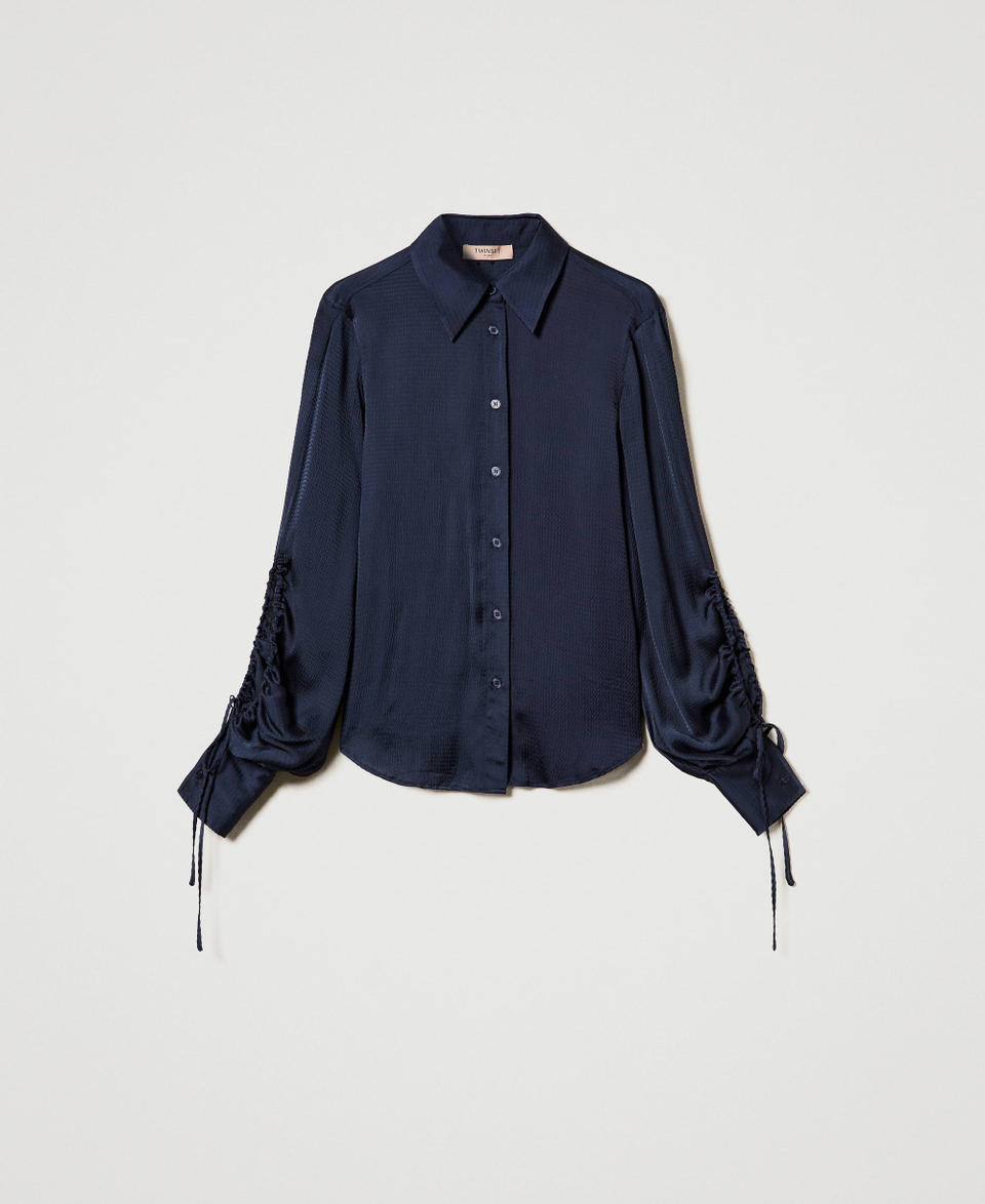 Twin Set Camicia in raso martellato con oblò Enormi risparmi