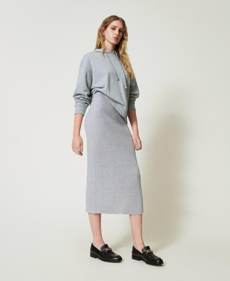 Twin Set Gonna longuette in maglia misto lana e lurex Offerta settimanale