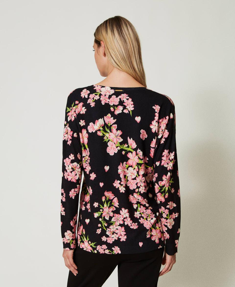 Twin Set Maglia con stampa a fiori e pizzo Ritorno libero