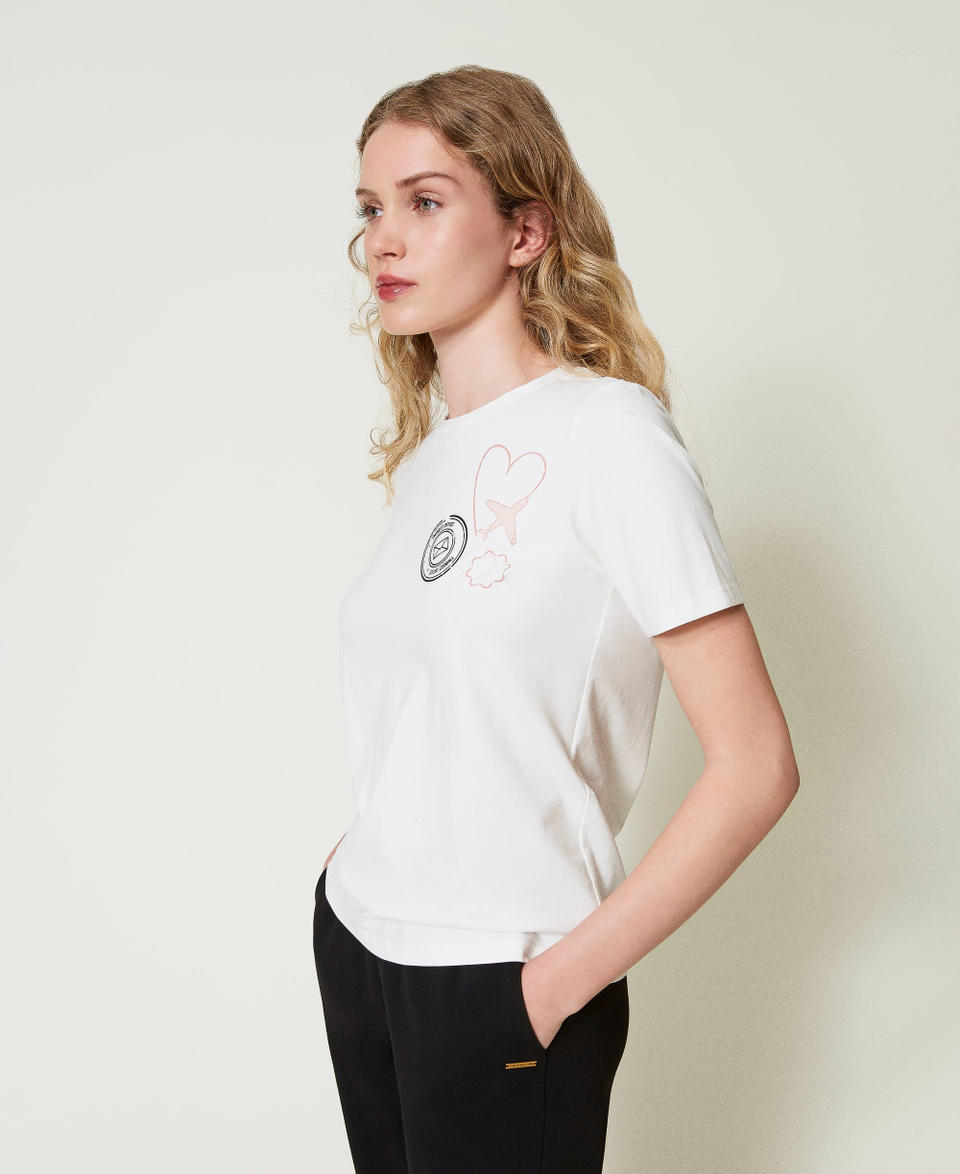 Twin Set T-shirt regular con stampa glitter ACQUISTA ORA