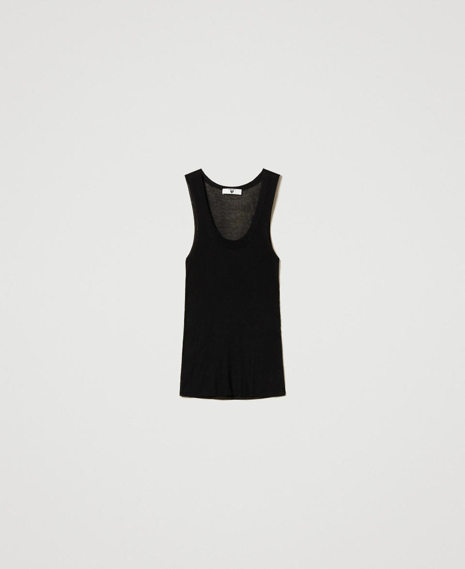 Twin Set Top fitted in maglia di viscosa Sostegno trimestrale