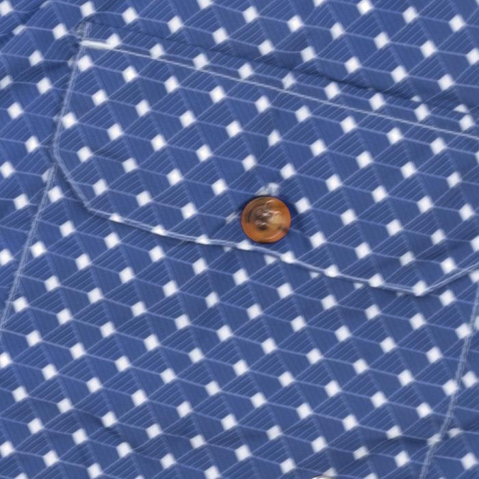 Ulturale Costume con pattern geometrico quadrato blu e bianco – Ulturale Vendita Economica