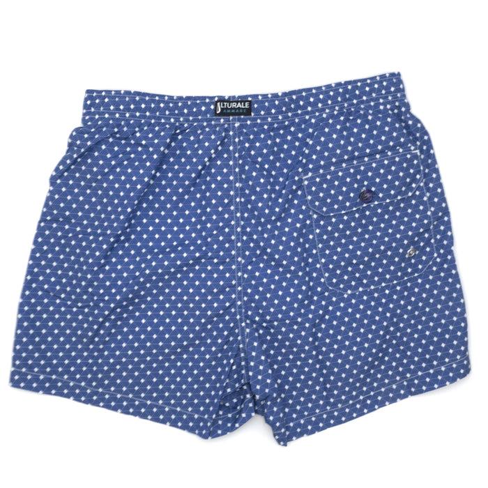 Ulturale Costume con pattern geometrico quadrato blu e bianco – Ulturale Vendita Economica
