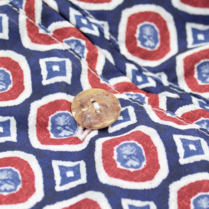 Ulturale Costume con pattern geometrico rosso blu e bianco – Ulturale Pezzi Unici