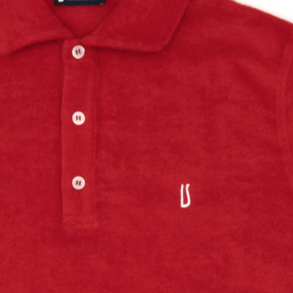 Ulturale Polo in spugna rossa con logo Ulturale bianco in 100% cotone - Ulturale Ulturale Polo in spugna rossa con logo Ulturale bianco in 100% cotone - Ulturale