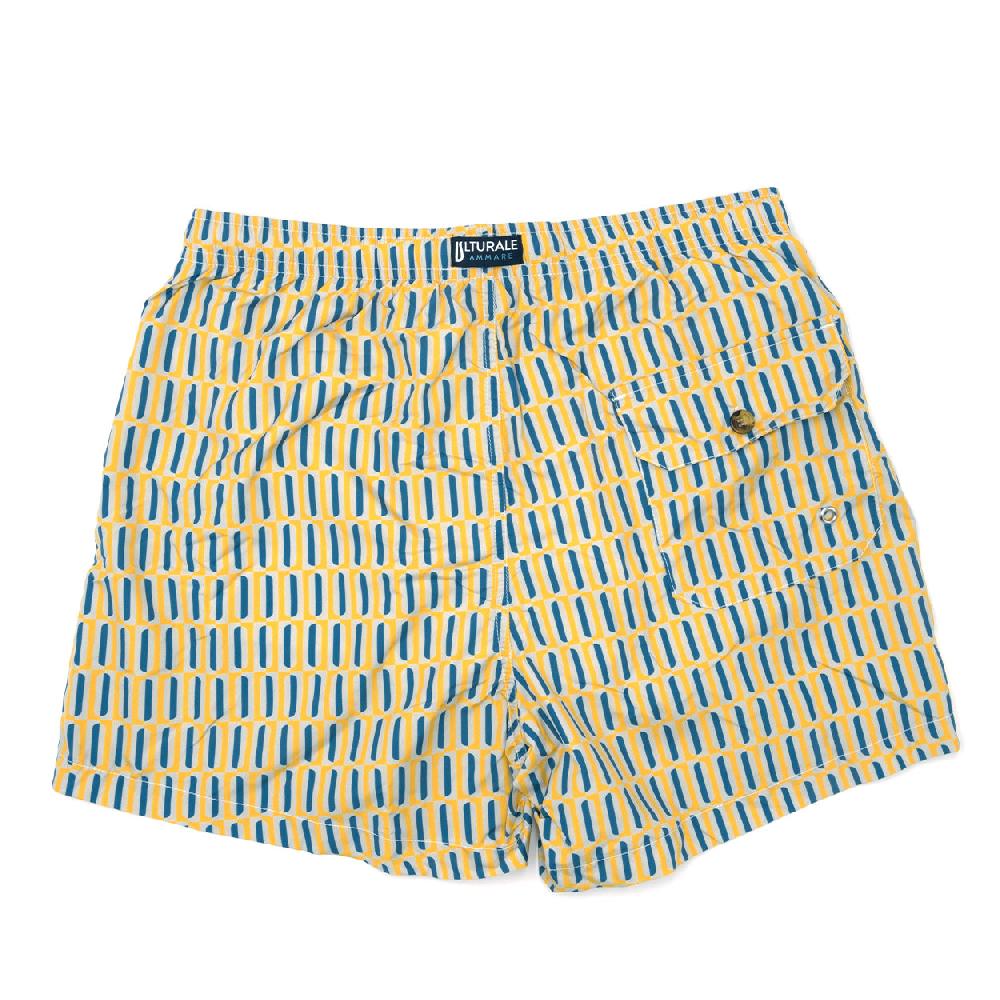 Ulturale Costume con pattern geometrico verticale giallo e blu – Ulturale Ulturale Costume con pattern geometrico verticale giallo e blu – Ulturale