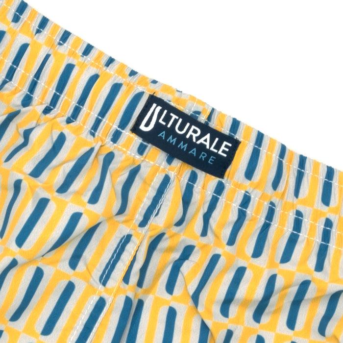 Ulturale Costume con pattern geometrico verticale giallo e blu – Ulturale 2025