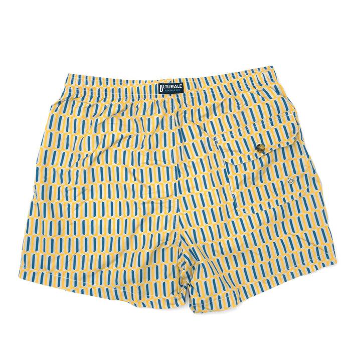 Ulturale Costume con pattern geometrico verticale giallo e blu – Ulturale 2025
