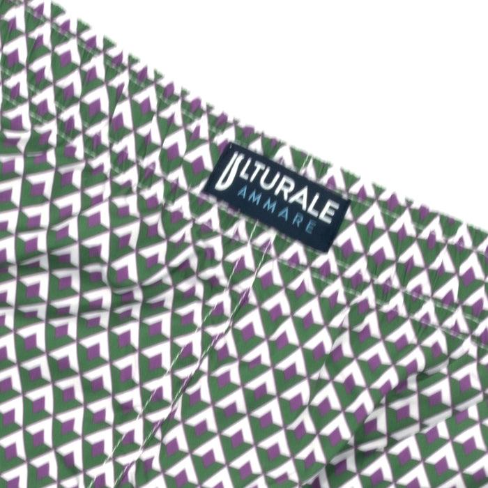 Ulturale Costume con pattern rombi verde bianco e viola – Ulturale Promozione