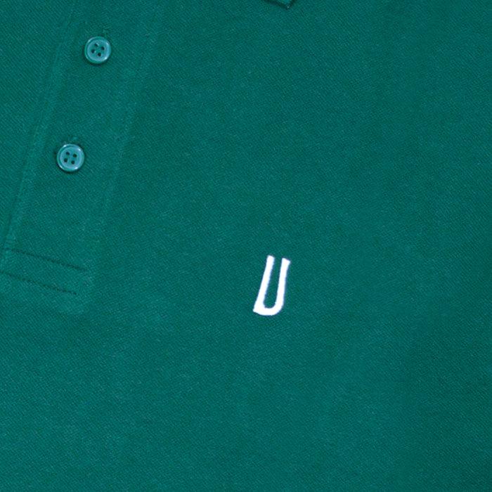 Ulturale Polo verde con logo Ulturale bianco in 100% cotone - Ulturale Pezzi Unici