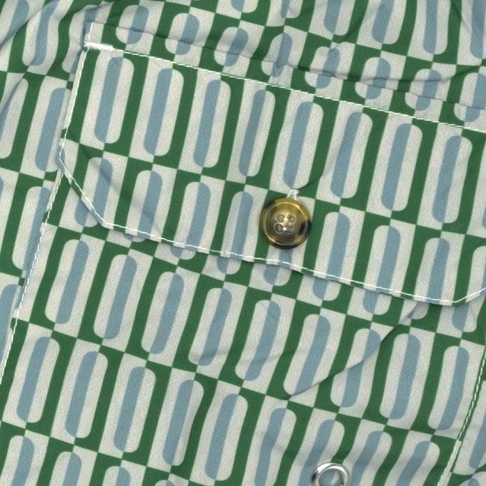 Ulturale Costume con pattern geometrico verticale verde e azzurro – Ulturale Soddisfazione Garantita