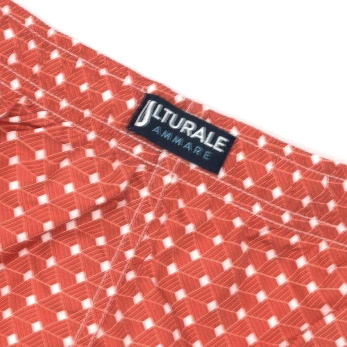 Ulturale Costume con pattern geometrico quadrato rosso e bianco – Ulturale Sconto
