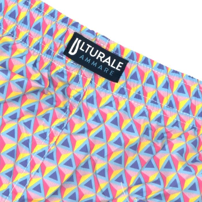Ulturale Costume con pattern prisma rosa fuxia viola azzurro e giallo – Ulturale Offerta