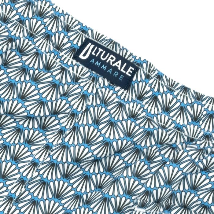Ulturale Costume con pattern ventagli bianco e azzurro – Ulturale Acquista Ora