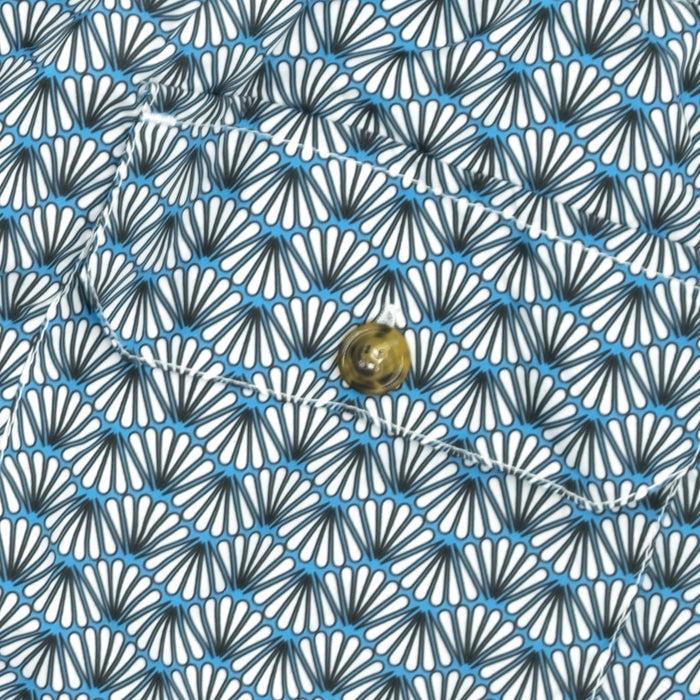 Ulturale Costume con pattern ventagli bianco e azzurro – Ulturale Acquista Ora