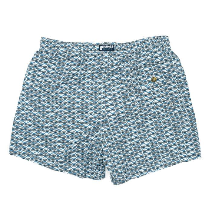 Ulturale Costume con pattern ventagli bianco e azzurro – Ulturale Acquista Ora