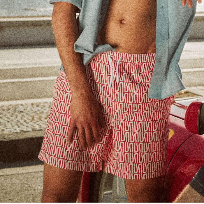 Ulturale Costume rosso con pattern Ulturale bianco – Ulturale Promozione Limitata