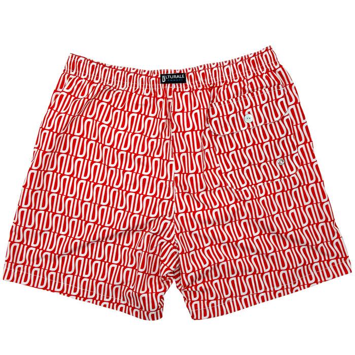 Ulturale Costume rosso con pattern Ulturale bianco – Ulturale Promozione Limitata