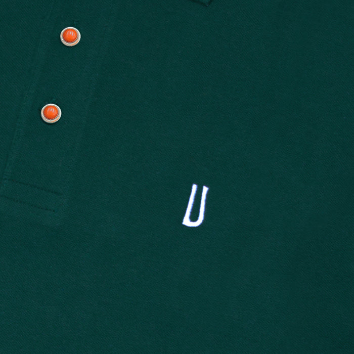 Ulturale Polo verde con bottoni in corallo e argento in 100% cotone - Ulturale Prezzo Ridotto
