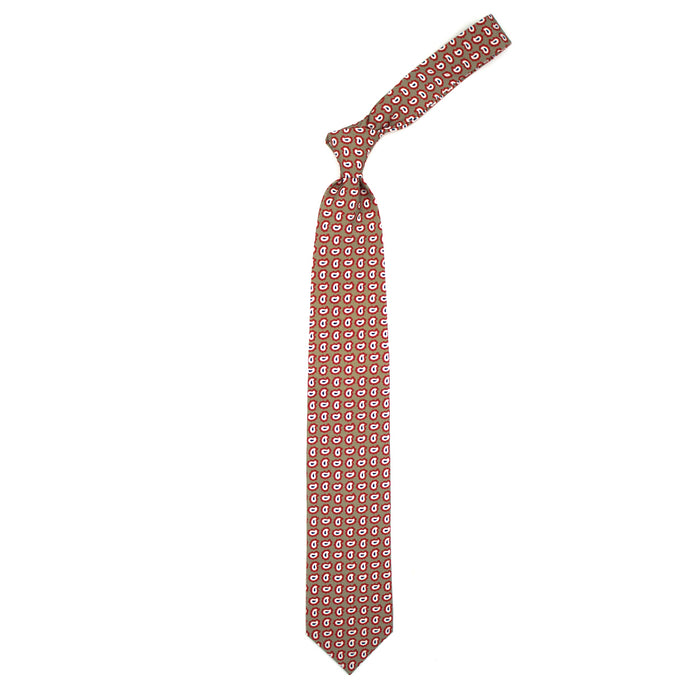 Ulturale Cravatta bordeaux con fiori beige blu e verdi - Ulturale Acquista Ora