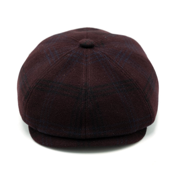 Ulturale Coppola 8 spicchi in lana con fantasia tartan bordeaux e fodera interna di seta con pattern Ulturale burgundy - Ulturale Saldi