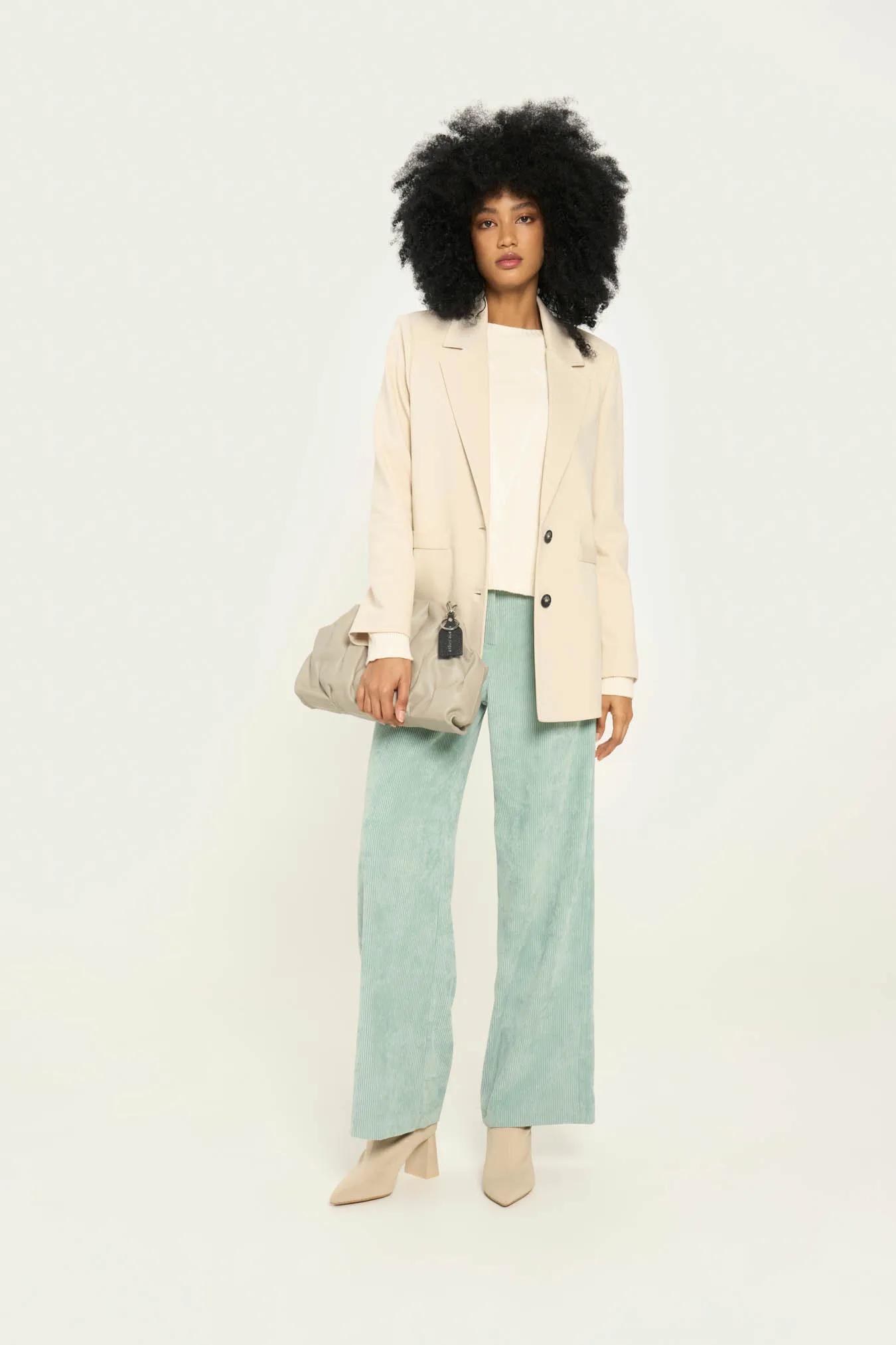 Vicario cinque Pantalone palazzo velluto stretch Partenope Qualità Garantita