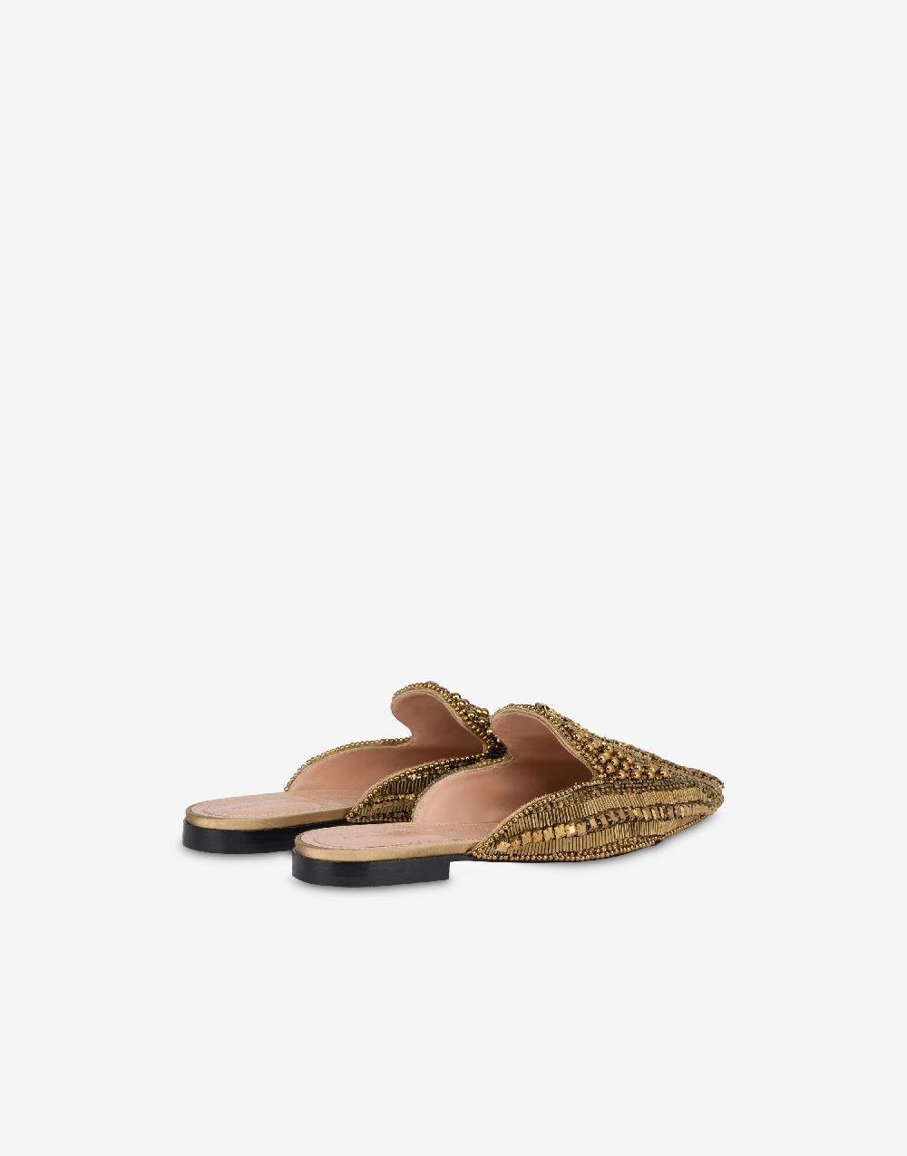 Alberta Ferretti Mia Mule in raso con ricamo perline e strass Negozio