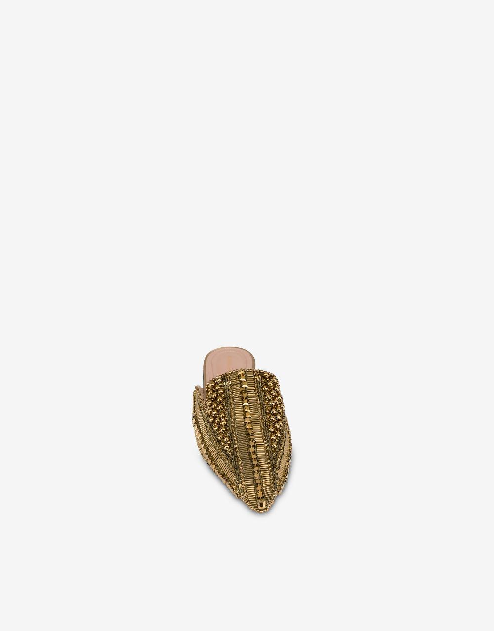 Alberta Ferretti Mia Mule in raso con ricamo perline e strass Negozio