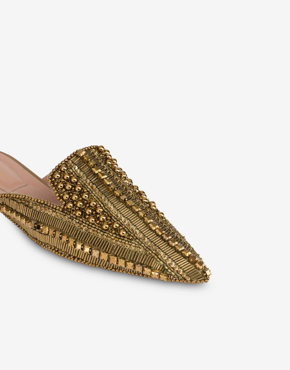 Alberta Ferretti Mia Mule in raso con ricamo perline e strass Negozio