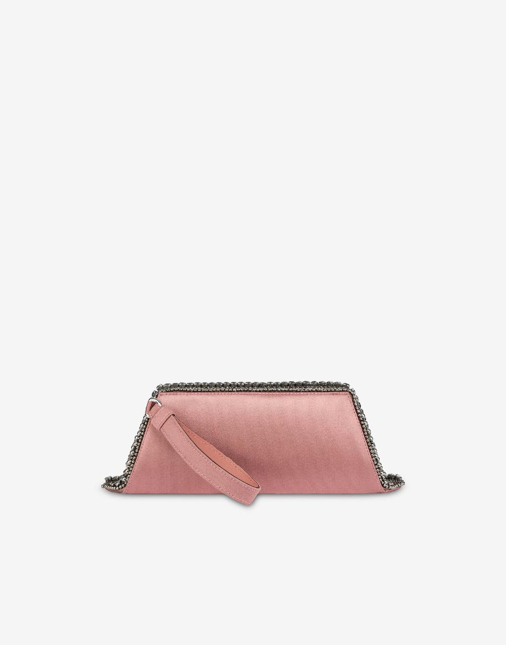 Alberta Ferretti Box clutch in raso con ricamo perline e strass Moda