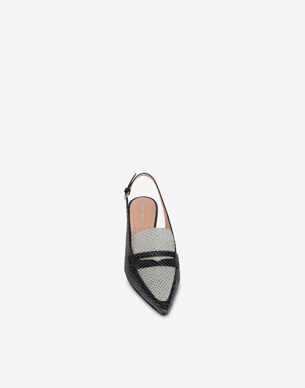 Alberta Ferretti Slingback in vitello stampa pitone bicolor degradé In Linea