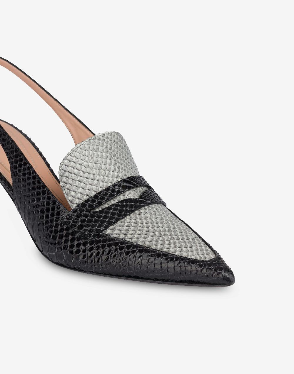 Alberta Ferretti Slingback in vitello stampa pitone bicolor degradé In Linea