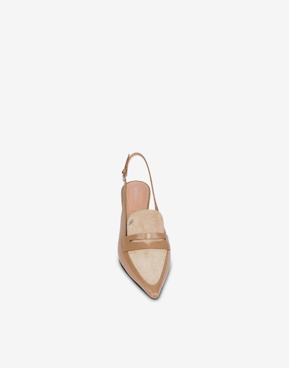 Alberta Ferretti Slingback in vitello e camoscio Penny Nuovo
