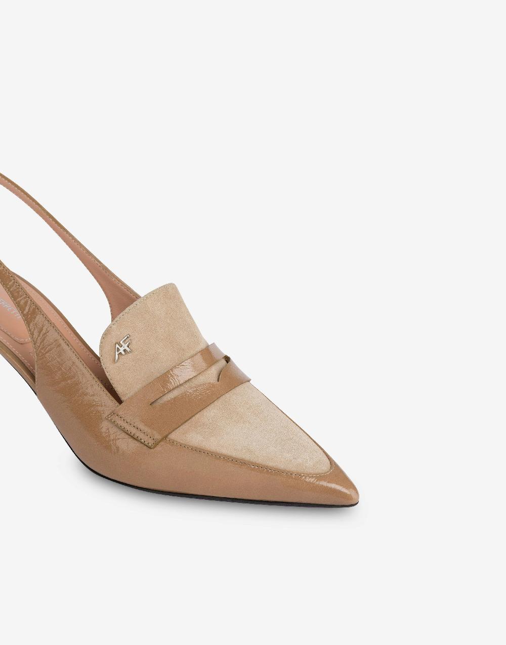 Alberta Ferretti Slingback in vitello e camoscio Penny Nuovo