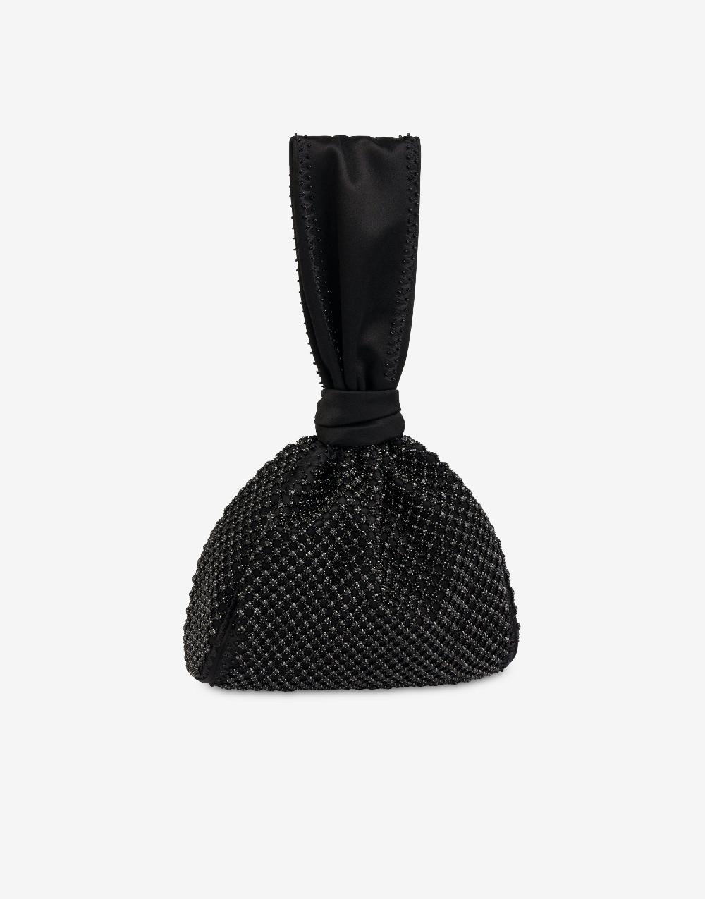Alberta Ferretti Bucket bag da sera in raso con ricamo strass Soddisfazione Garantita