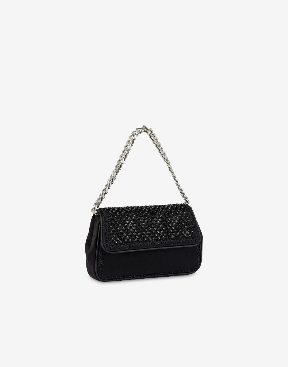 Alberta Ferretti Borsa a spalla in raso con ricamo strass Qualità Garantita