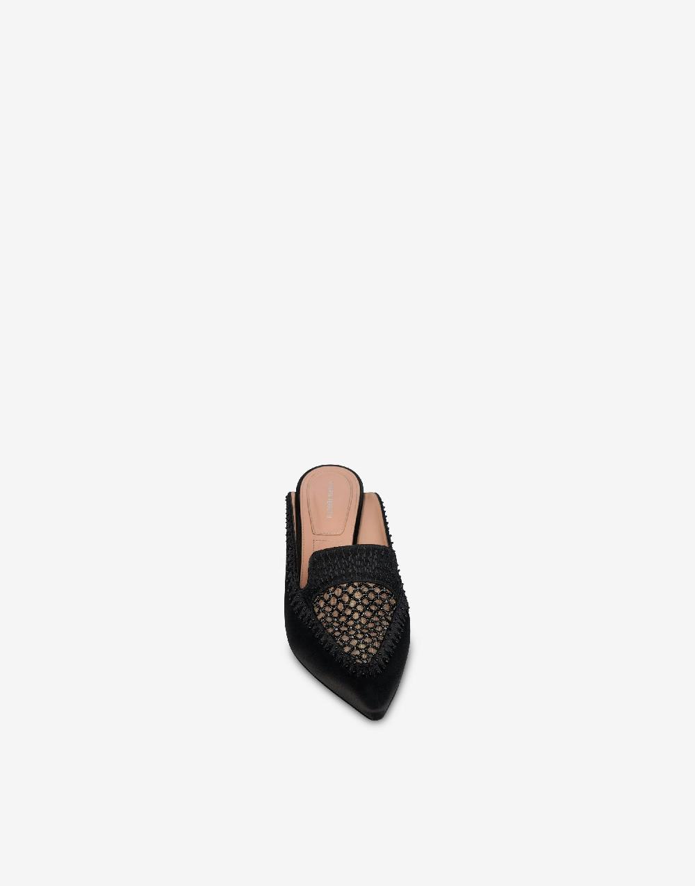Alberta Ferretti Sabot in raso con ricamo strass Consegna Veloce