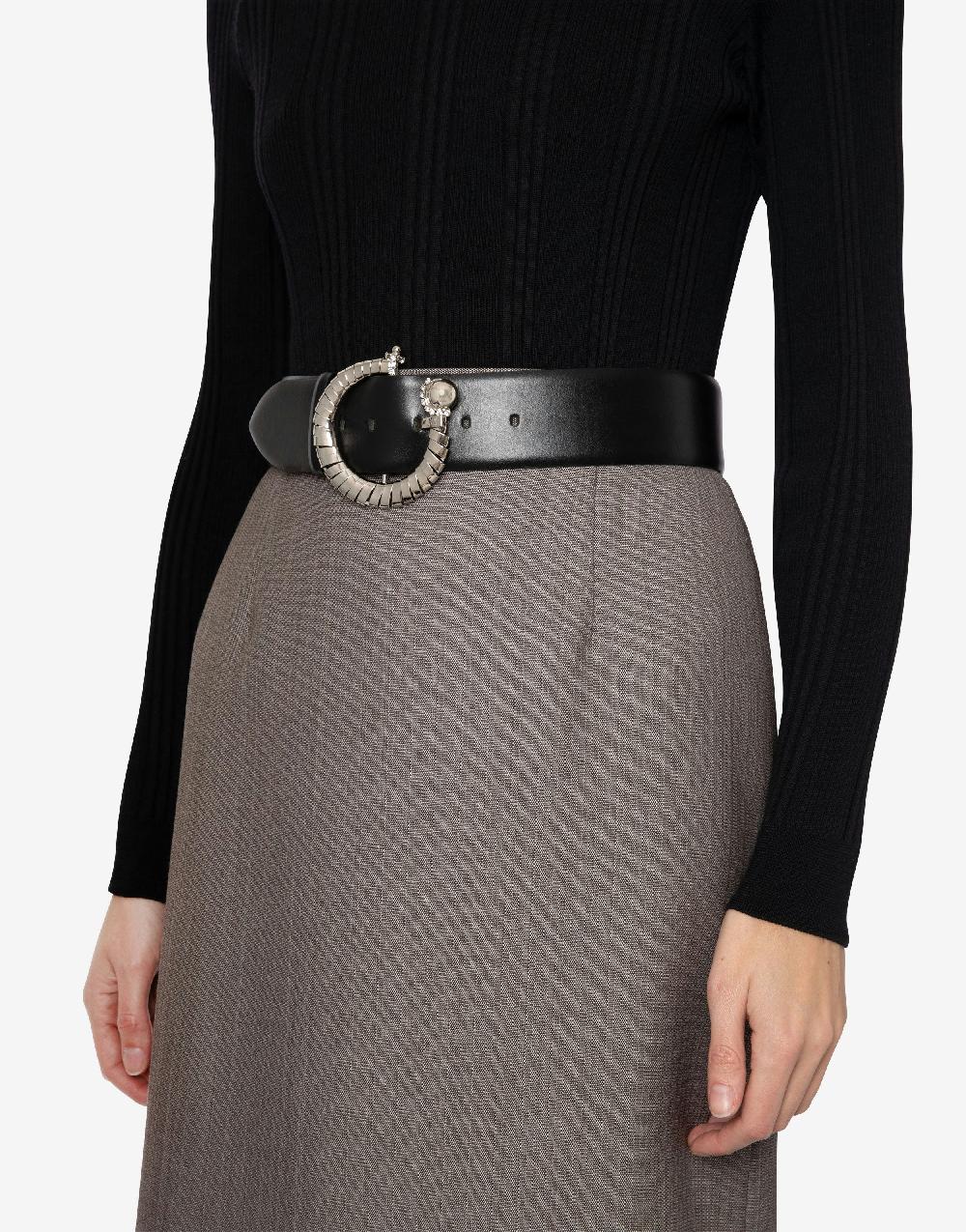 Alberta Ferretti Cintura in vitello con maxi fibbia Vendita Calda