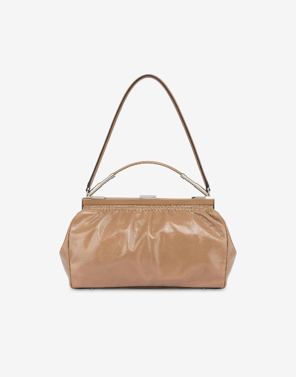 Alberta Ferretti Borsa a spalla in vitello lucido Economico