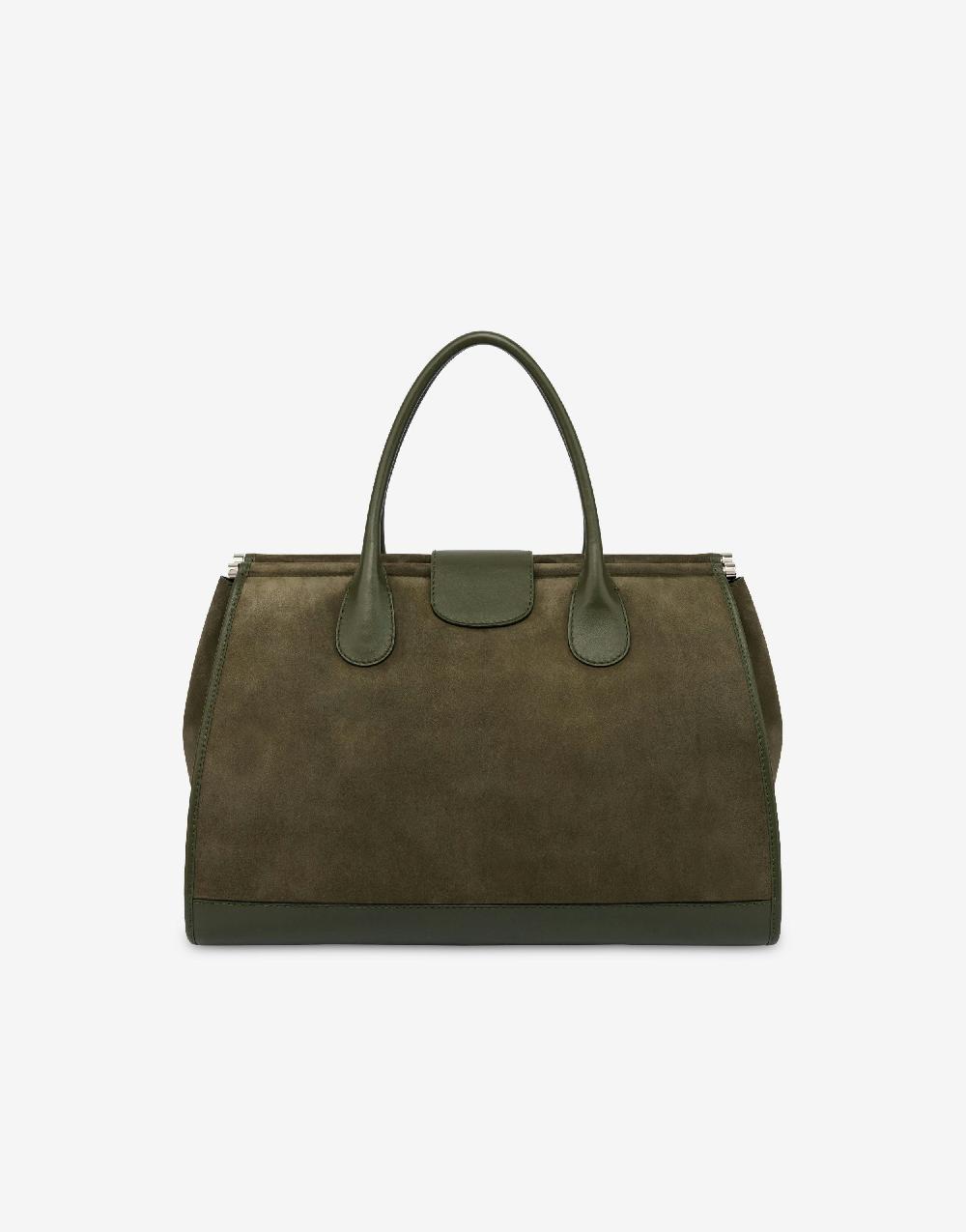 Alberta Ferretti Borsa doppio manico in camoscio Vendita Calda