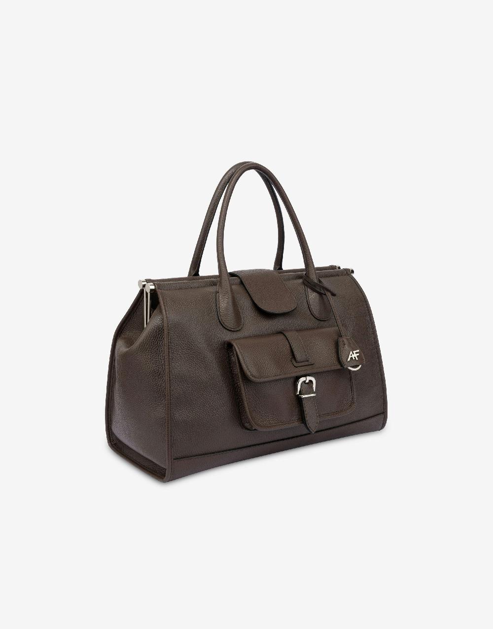 Alberta Ferretti Borsa doppio manico in vitello granato Vendita Economica