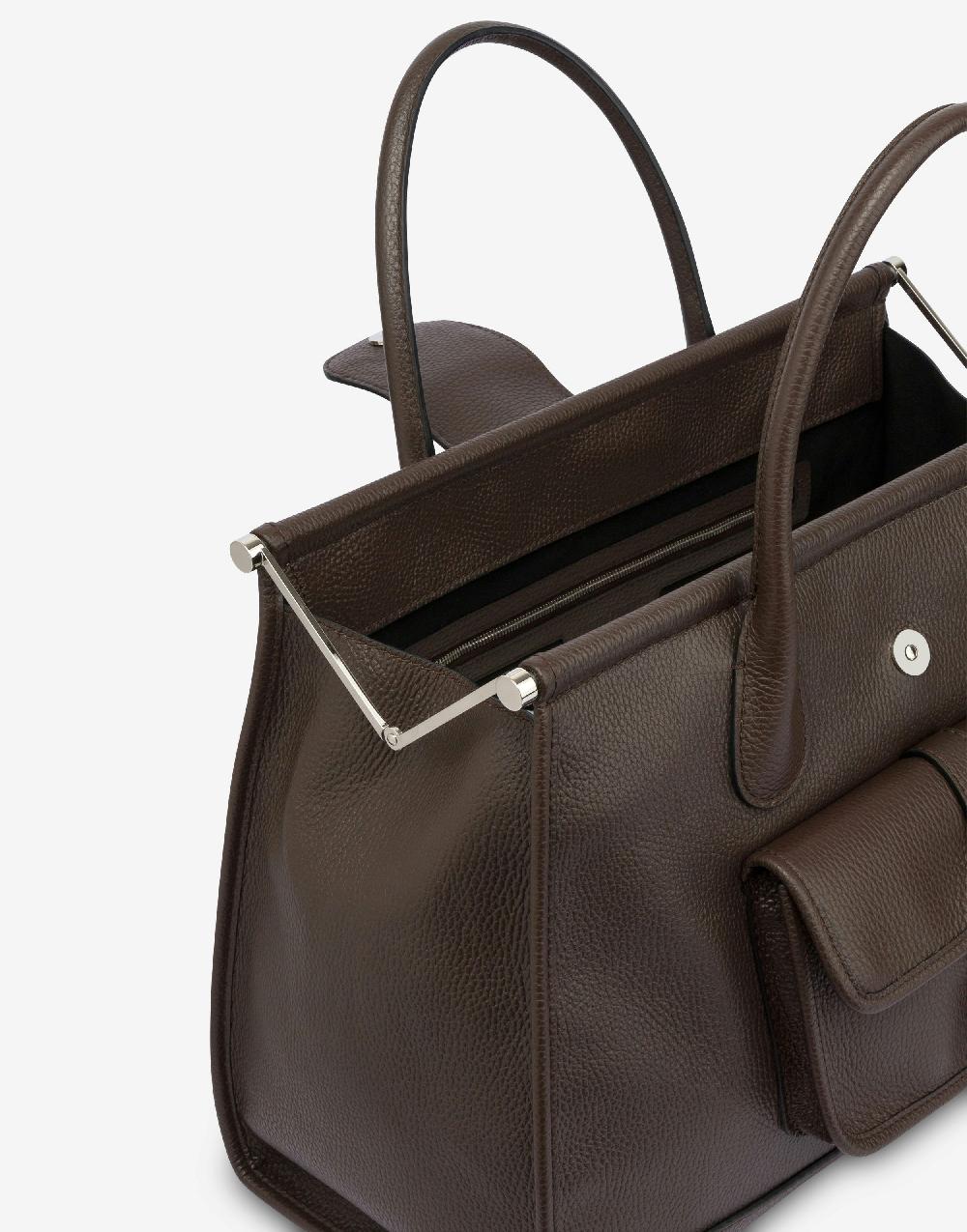 Alberta Ferretti Borsa doppio manico in vitello granato Vendita Economica